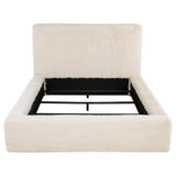 Rebecca Cream Faux Fur Upholstered Eastern King Bed from Coaster - Luna Furniture