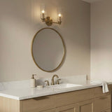 Regal Double Light Vanity With Clear Ribbed Glass - Satin Brass from Ashcroft Furniture - Luna Furniture