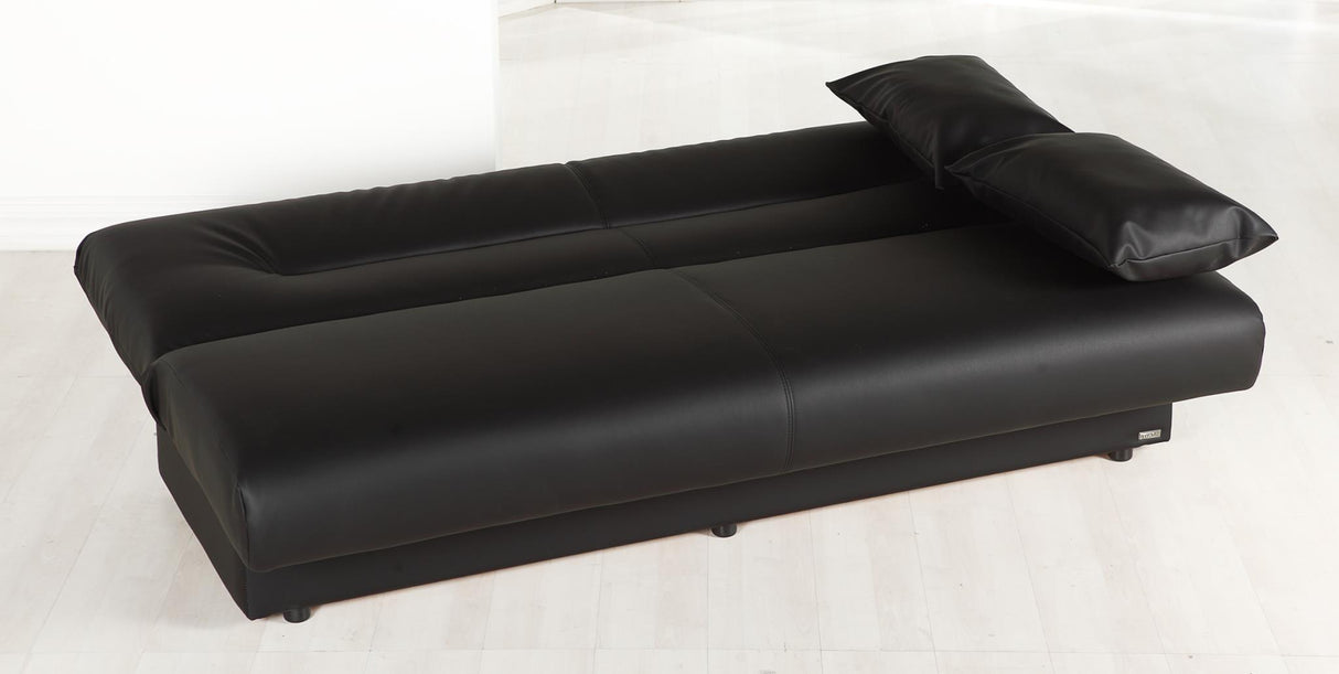 Regata Escudo Black PU 3-Seat Sleeper Sofa from Bellona - Luna Furniture