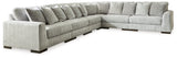 Regent Park Pewter 6-Piece Sectional with Ottoman from Ashley - Luna Furniture