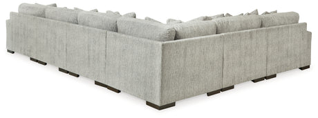 Regent Park Pewter 6-Piece Sectional with Ottoman from Ashley - Luna Furniture