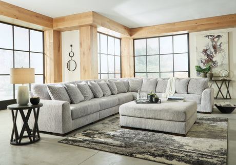 Regent Park Pewter 6-Piece Sectional with Ottoman from Ashley - Luna Furniture