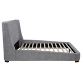 Rennes Gray Upholstered Queen Wingback Platform Bed from Coaster - Luna Furniture