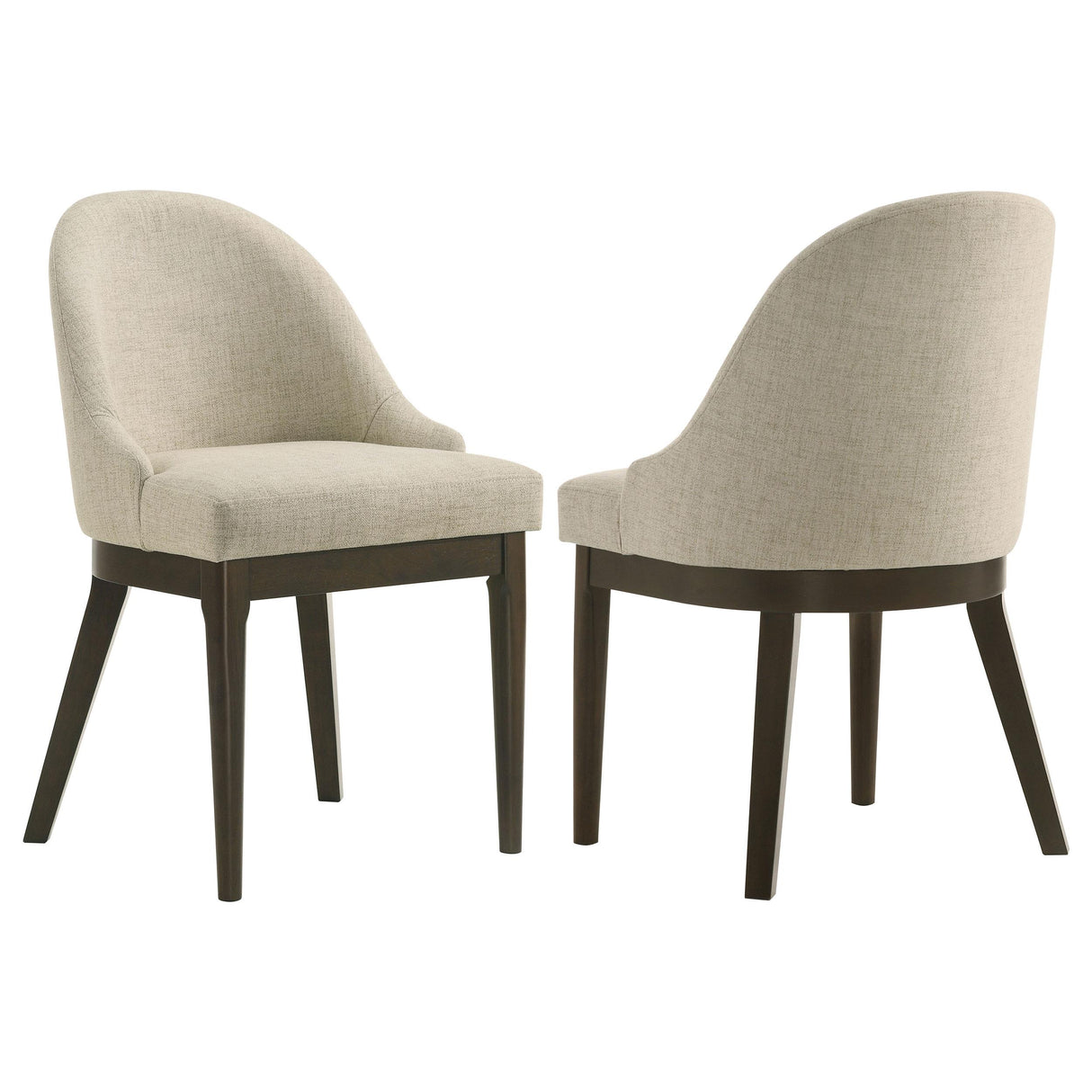 Reseda Oatmeal Upholstered Dining Side Chair, Set of 2 from Coaster - Luna Furniture