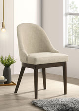 Reseda Oatmeal Upholstered Dining Side Chair, Set of 2 from Coaster - Luna Furniture