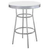 Retro 3-piece Round 1950s Bistro Pub Bar Table Set White from Coaster - Luna Furniture