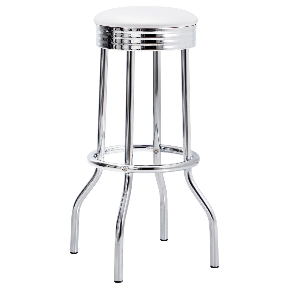 Retro 3-piece Round 1950s Bistro Pub Bar Table Set White from Coaster - Luna Furniture