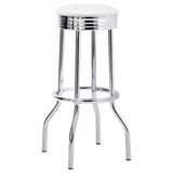 Retro 3-piece Round 1950s Bistro Pub Bar Table Set White from Coaster - Luna Furniture