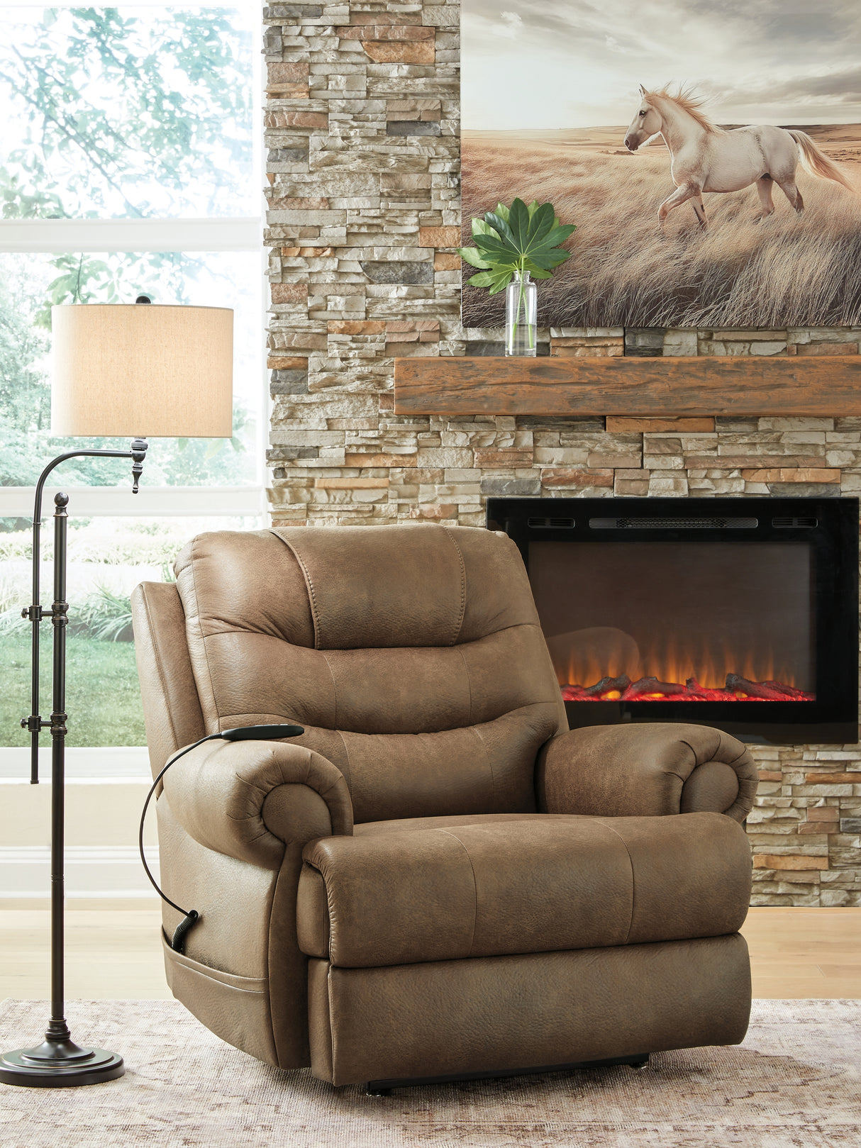 Revived and Restored Earth Power Lift Recliner from Ashley - Luna Furniture