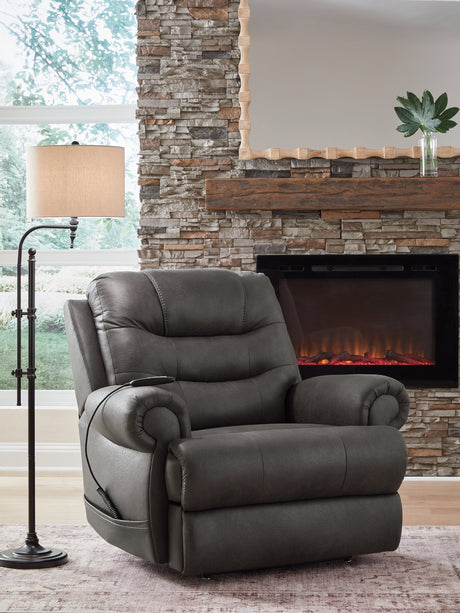 Revived and Restored Granite Power Lift Recliner from Ashley - Luna Furniture