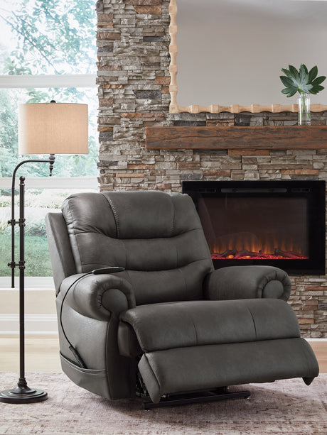 Revived and Restored Granite Power Lift Recliner from Ashley - Luna Furniture