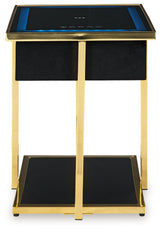 Rexwell Black/Gold Finish Accent Table with Speaker from Ashley - Luna Furniture