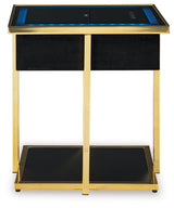 Rexwell Black/Gold Finish Accent Table with Speaker from Ashley - Luna Furniture