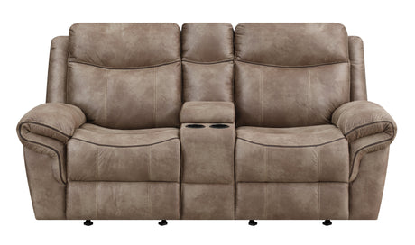 Nashville Cocoa Manual Glider Recliner Console Loveseat from Steve Silver - Luna Furniture
