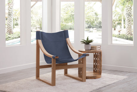 Lima Cobalt Leather Sling Chair from Steve Silver - Luna Furniture