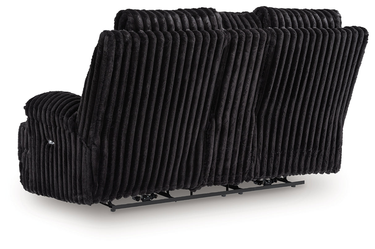 Rhine Falls Onyx Reclining Loveseat with Console from Ashley - Luna Furniture