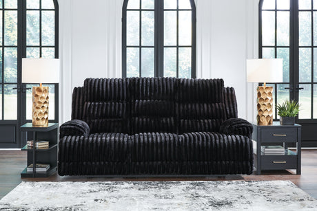 Rhine Falls Black Power Reclining Sofa and Power Recliner from Ashley - Luna Furniture