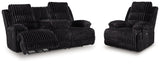 Rhine Falls Black Power Reclining Sofa and Power Recliner from Ashley - Luna Furniture