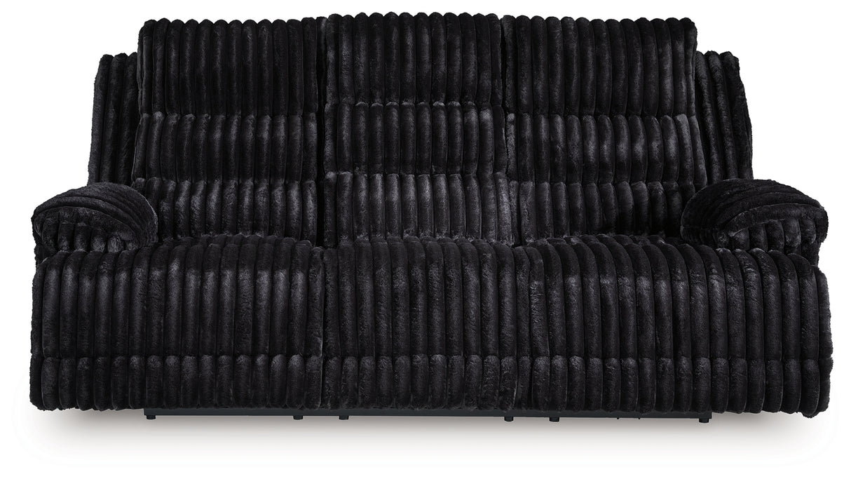 Rhine Falls Black Power Reclining Sofa and Power Recliner from Ashley - Luna Furniture