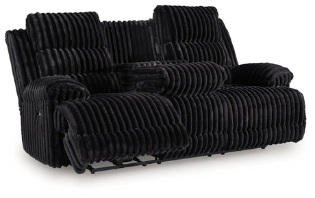 Rhine Falls Black Power Reclining Sofa and Power Recliner from Ashley - Luna Furniture