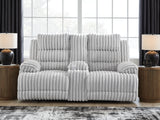 Rhines Falls Alloy Power Reclining Loveseat with Console from Ashley - Luna Furniture