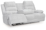 Rhines Falls Alloy Power Reclining Sofa with Drop Down Table from Ashley - Luna Furniture