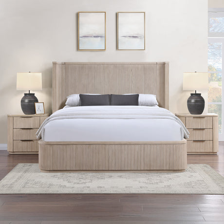 Henry Tan Reeded King Bed from Steve Silver - Luna Furniture