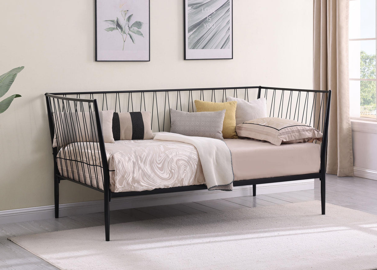 Richland Metal Twin Daybed Bed Frame Matte Black from Coaster - Luna Furniture