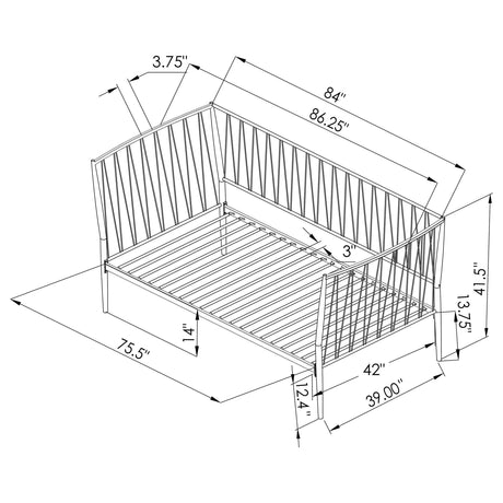Richland Matte Black Twin Metal Daybed Frame from Coaster - Luna Furniture