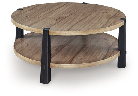 Ridgester Light Brown/Black Coffee Table from Ashley - Luna Furniture