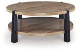Ridgester Light Brown/Black Coffee Table from Ashley - Luna Furniture