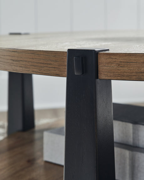 Ridgester Light Brown/Black Coffee Table from Ashley Furniture - Luna Furniture
