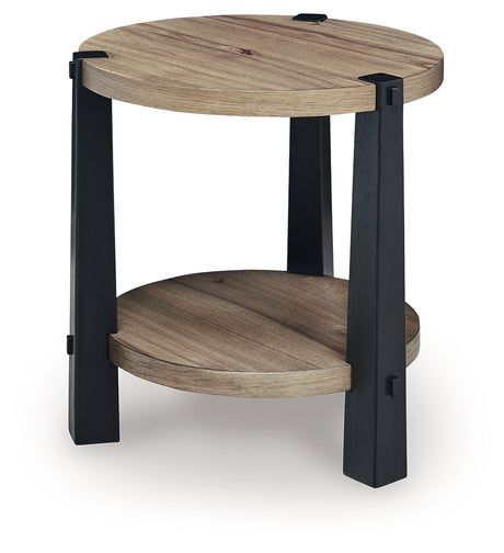 Ridgester Light Brown/Black End Table from Ashley - Luna Furniture