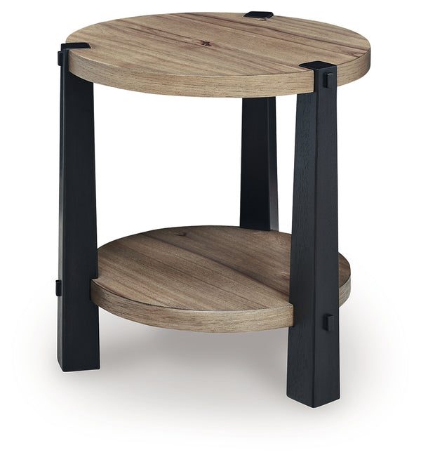Ridgester Light Brown/Black End Table