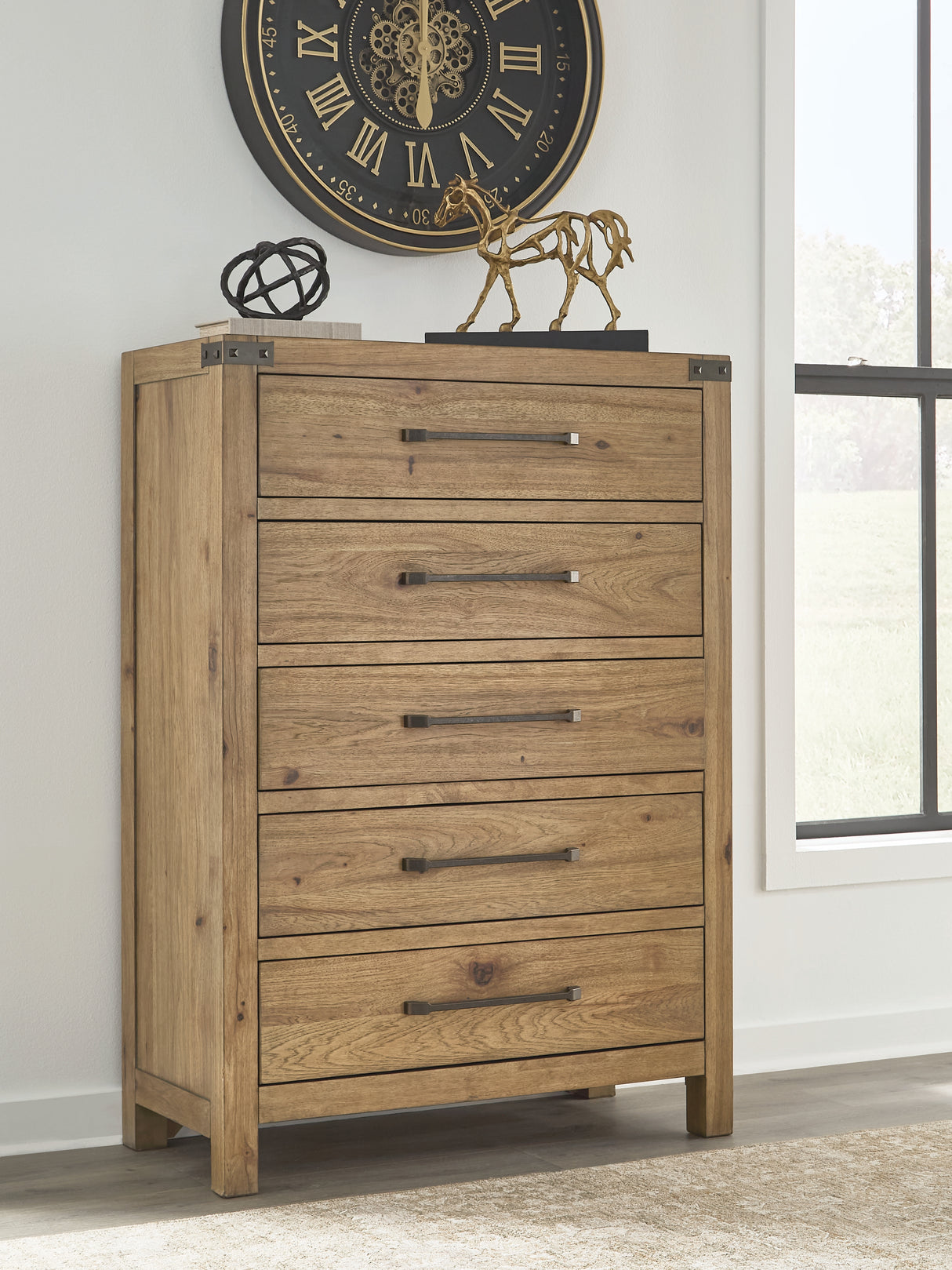 Ridgester Light Brown Chest of Drawers from Ashley - Luna Furniture