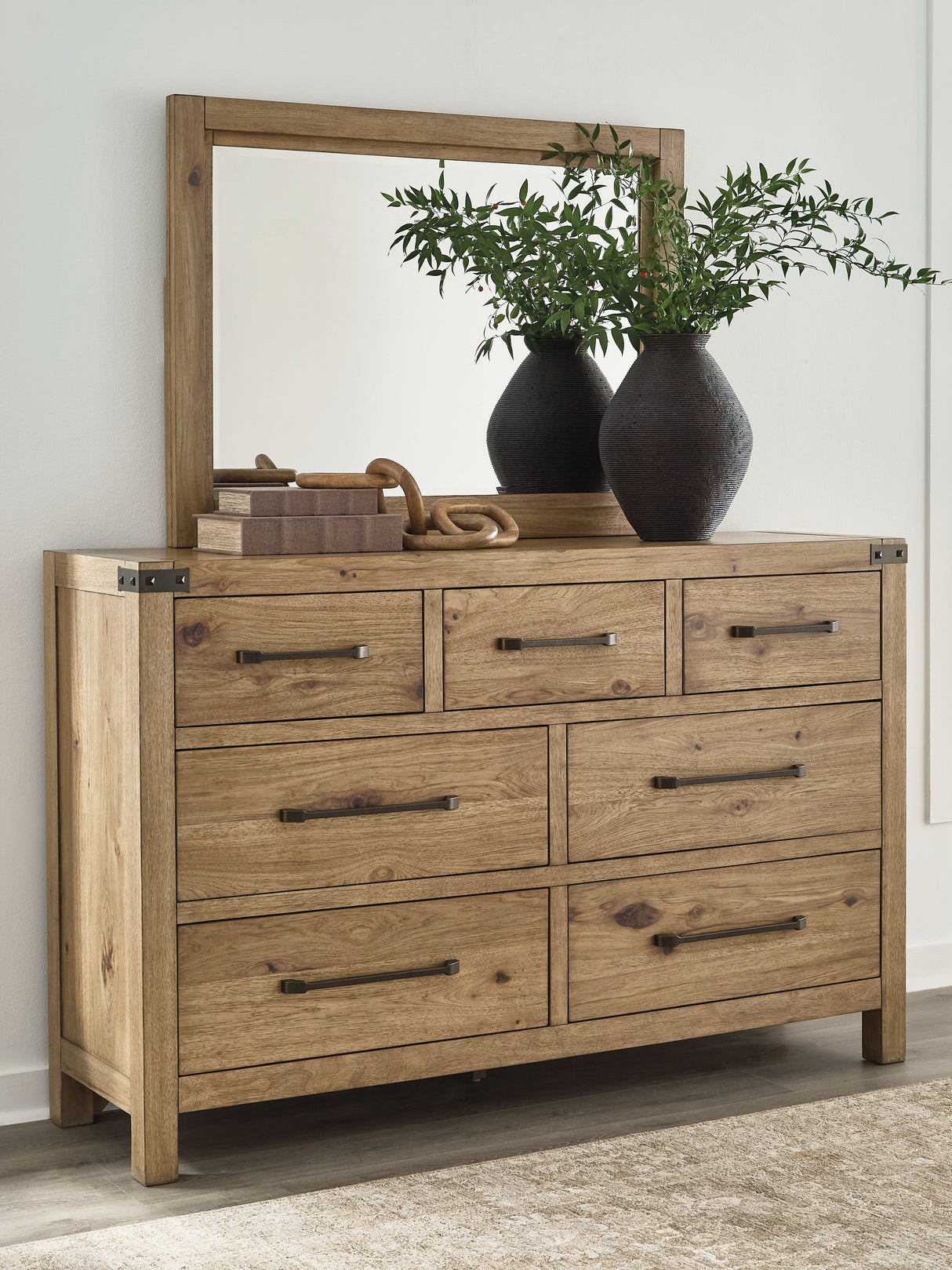 Ridgester Light Brown Dresser and Mirror from Ashley - Luna Furniture