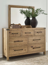 Ridgester Light Brown Dresser and Mirror from Ashley - Luna Furniture