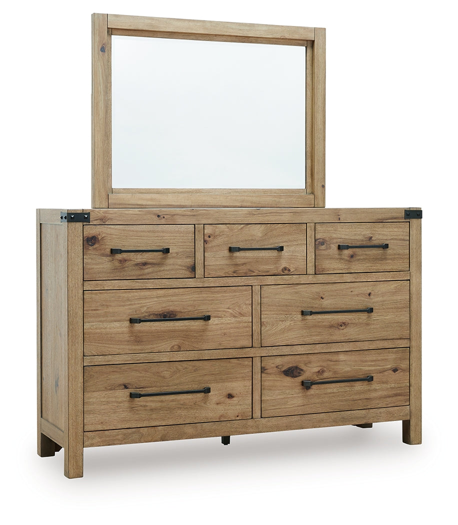 Ridgester Light Brown Dresser and Mirror from Ashley - Luna Furniture