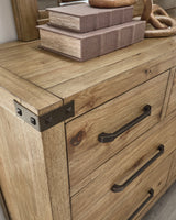 Ridgester Light Brown Dresser and Mirror from Ashley - Luna Furniture