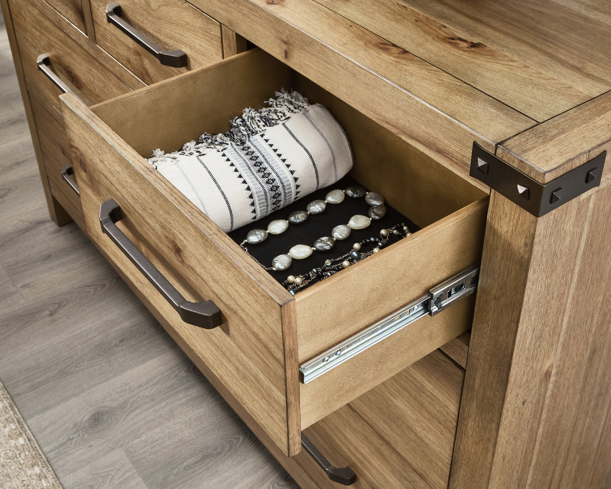 Ridgester Light Brown Dresser and Mirror from Ashley - Luna Furniture