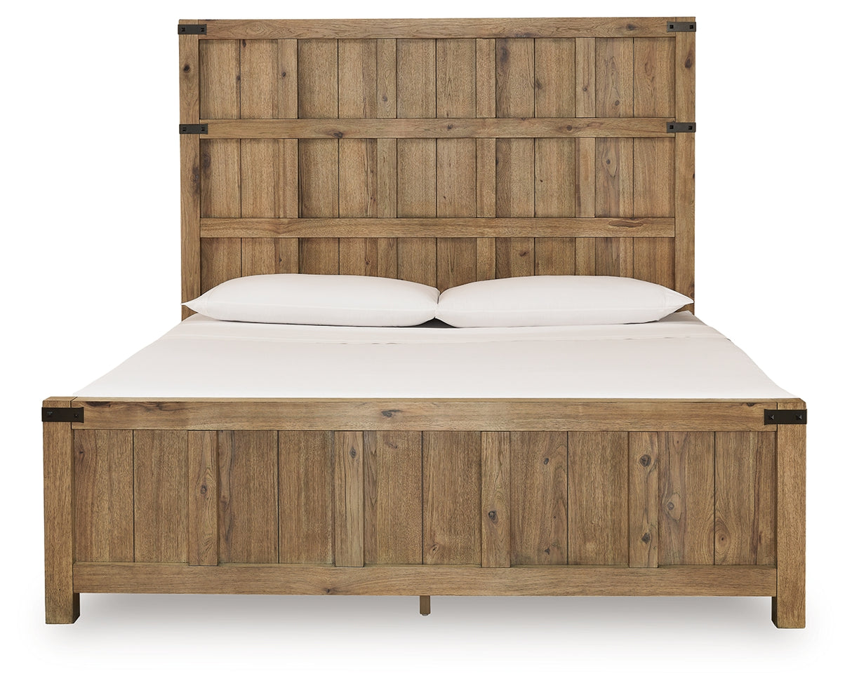 Ridgester Light Brown King Panel Bed from Ashley - Luna Furniture