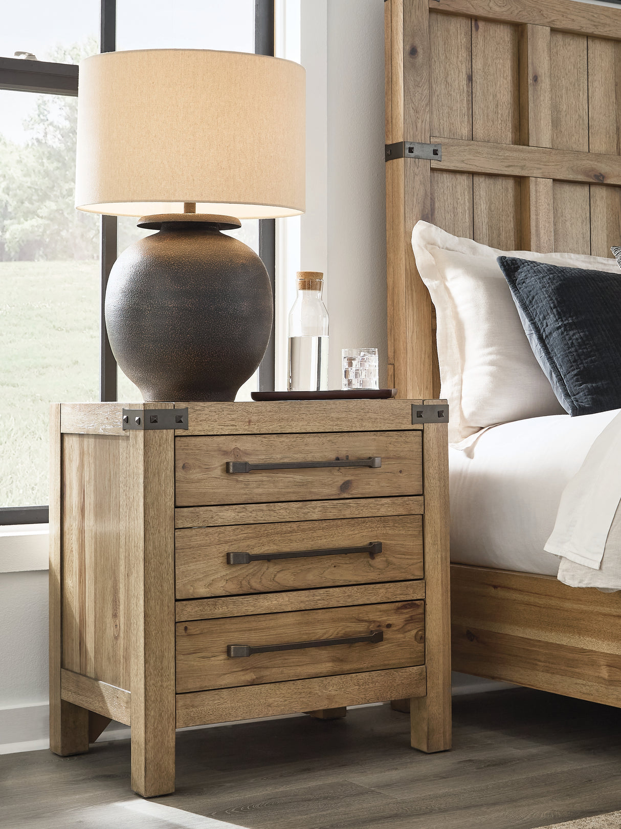 Ridgester Light Brown Nightstand from Ashley - Luna Furniture