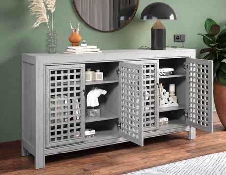 Rio Gray 4-Door Accent Cabinet from Steve Silver - Luna Furniture