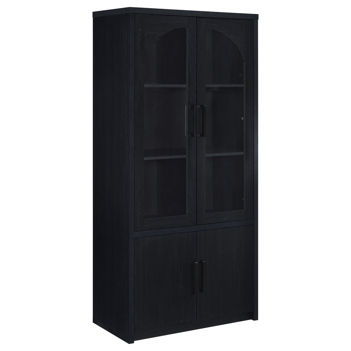 Riva Black 4-Door Tall Accent Display Cabinet with LED Lighting from Coaster - Luna Furniture