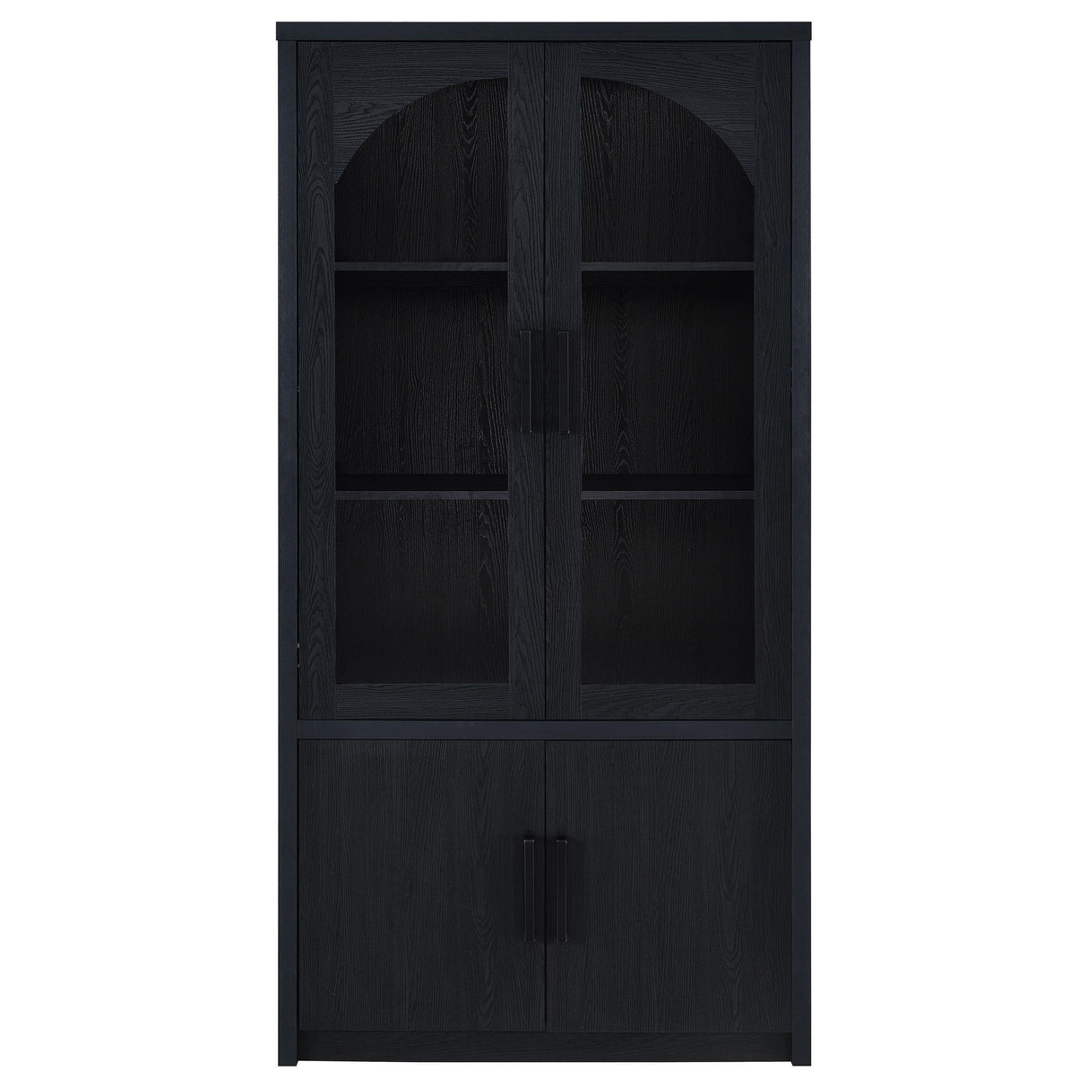 Riva Black 4-Door Tall Accent Display Cabinet with LED Lighting from Coaster - Luna Furniture