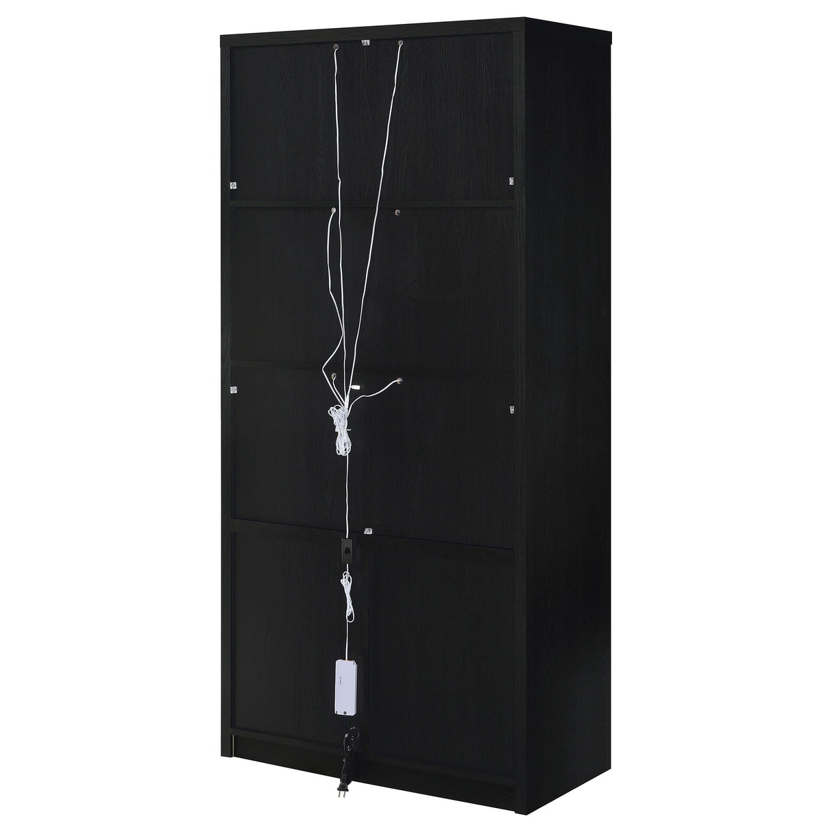 Riva Black 4-Door Tall Accent Display Cabinet with LED Lighting from Coaster - Luna Furniture