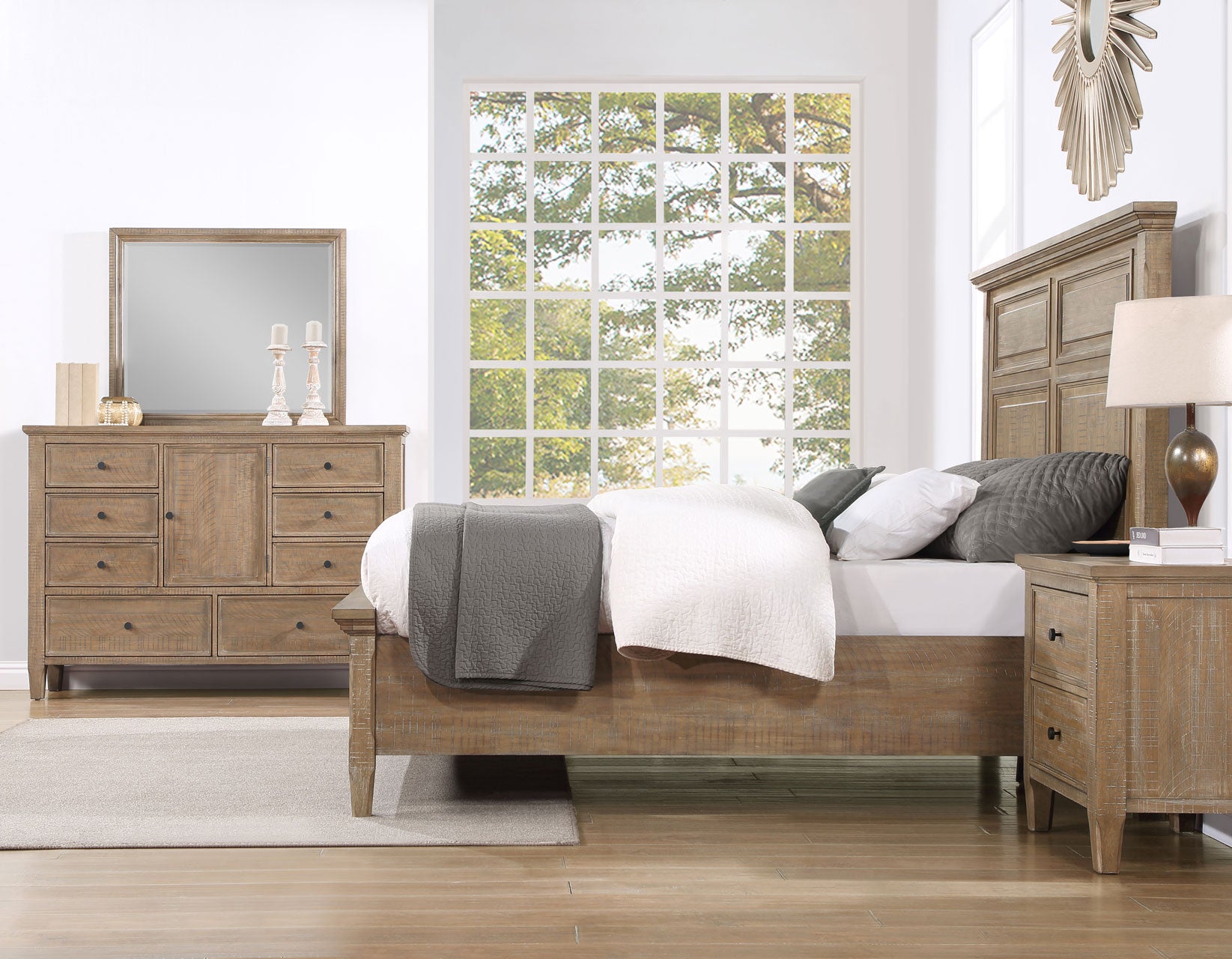 Riverdale Driftwood 4-Piece Queen Storage Platform Bedroom Set from Steve Silver - Luna Furniture