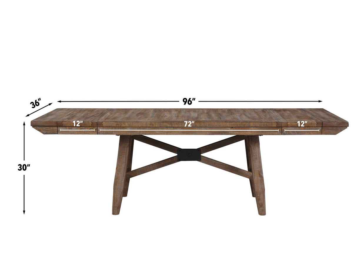 Riverdale Oatmeal/Driftwood 7-Piece Upholstered Trestle Dining Set from Steve Silver - Luna Furniture