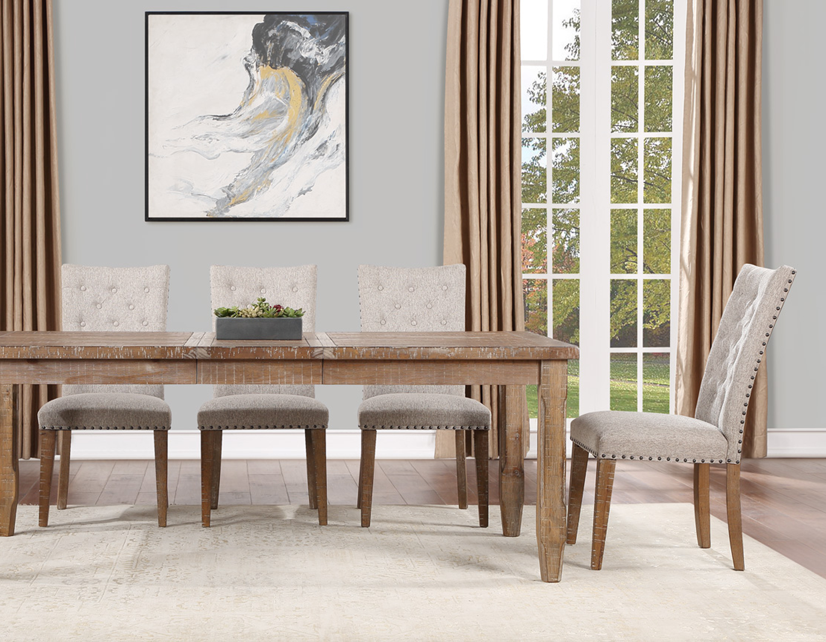 Riverdale Upholstered 5-Piece Dining Set(Table & 4 Side Chairs) from Steve Silver - Luna Furniture