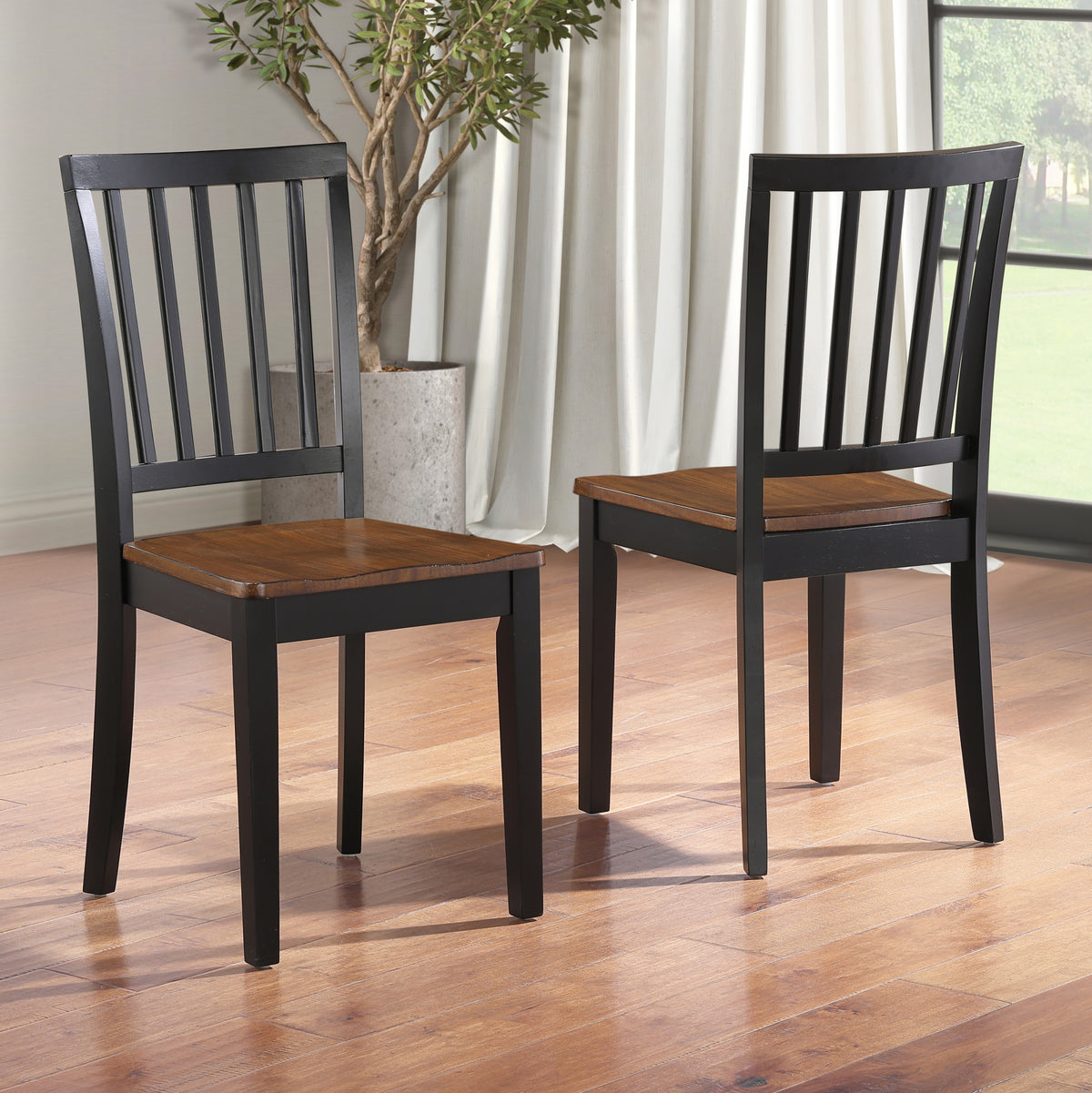 Joplin Walnut/Ebony Solid Wood Dining Chair, Set of 2 from Steve Silver - Luna Furniture